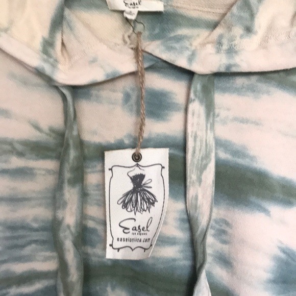 Long Sleeve Oversized Terry Hoodie, Faded Olive - Picture 4 of 7